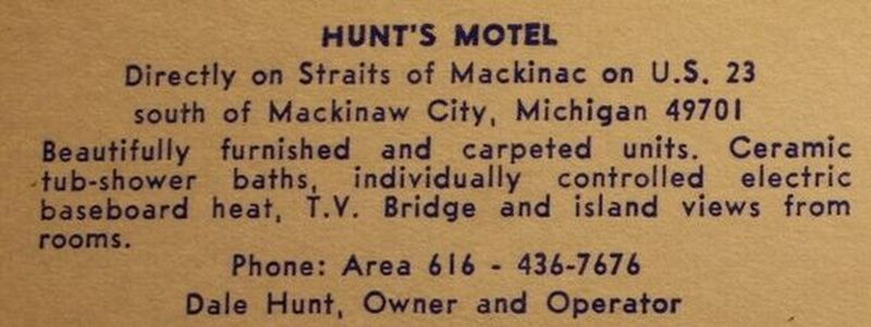 Northwinds Motel (Hunts Motel) - Vintage Postcard Hunts (newer photo)